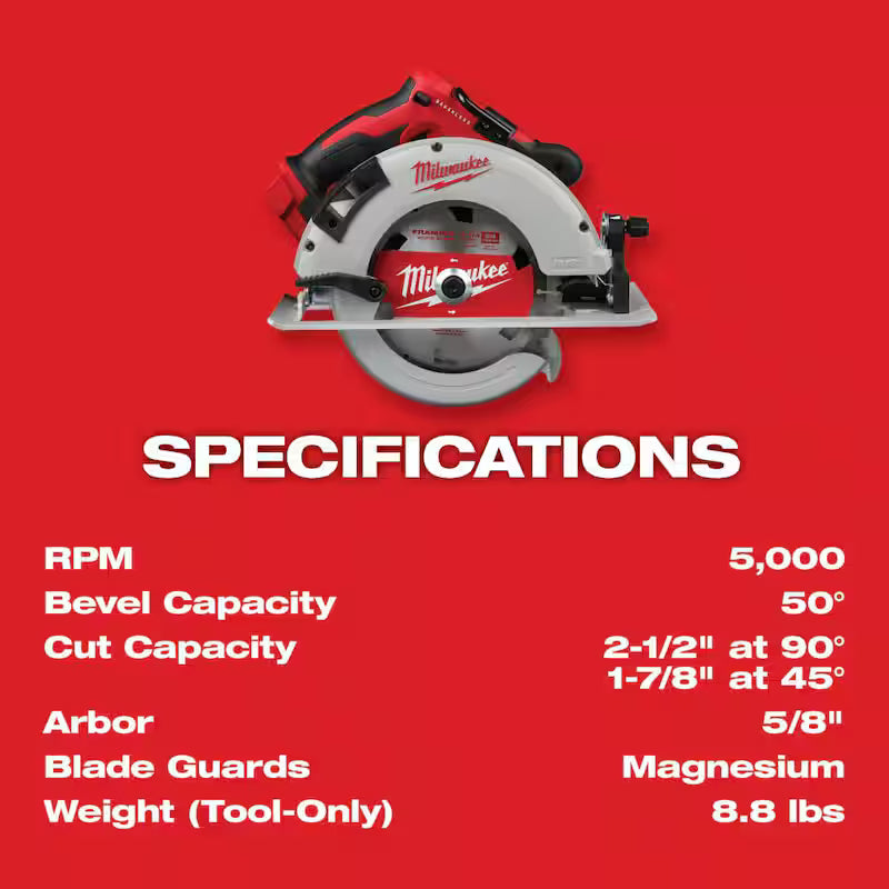 18V Brushless Cordless 7-1/4 in. Circular Saw with Battery A94908