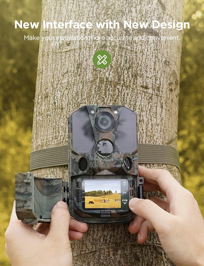 WiFi Bluetooth 30MP 1296P Hunting Camera with IR Night Vision and IP66 Waterproof S2422