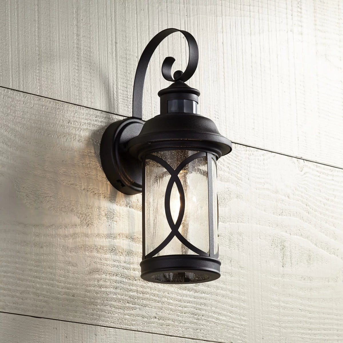 Black LED Motion Sensor Outdoor Wall Light G83149