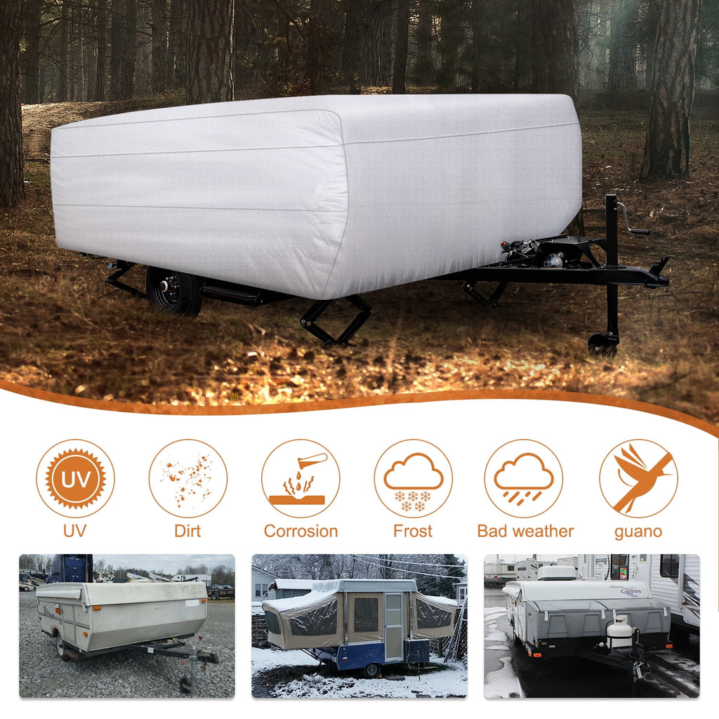 Silver Pop Up Camper Cover with Storage Bag Fits 16'-18' Q98854