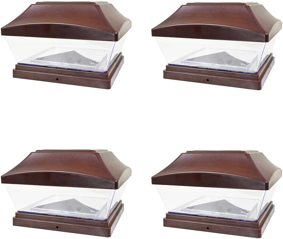 Brown 4 Pack Solar LED Post Cap Light C573