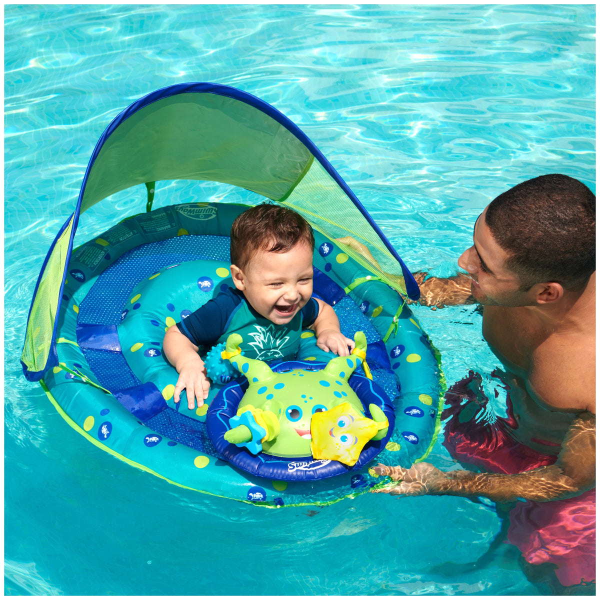 Blue/Green Inflatable Baby Spring Float Activity Center Z901056