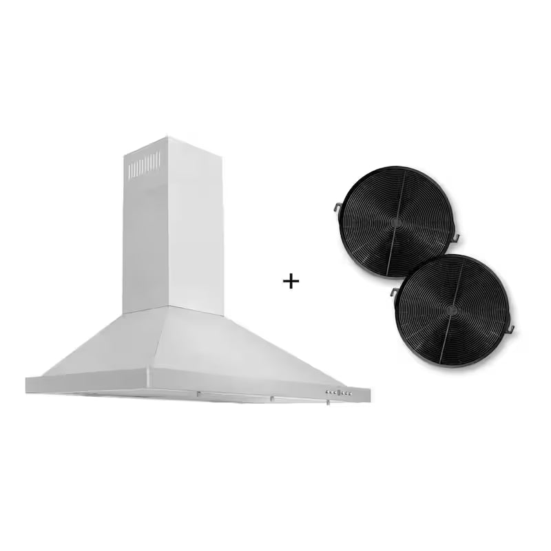 30 in. 400 CFM Convertible Wall Mount Range Hood with 2 Charcoal Filters W8079