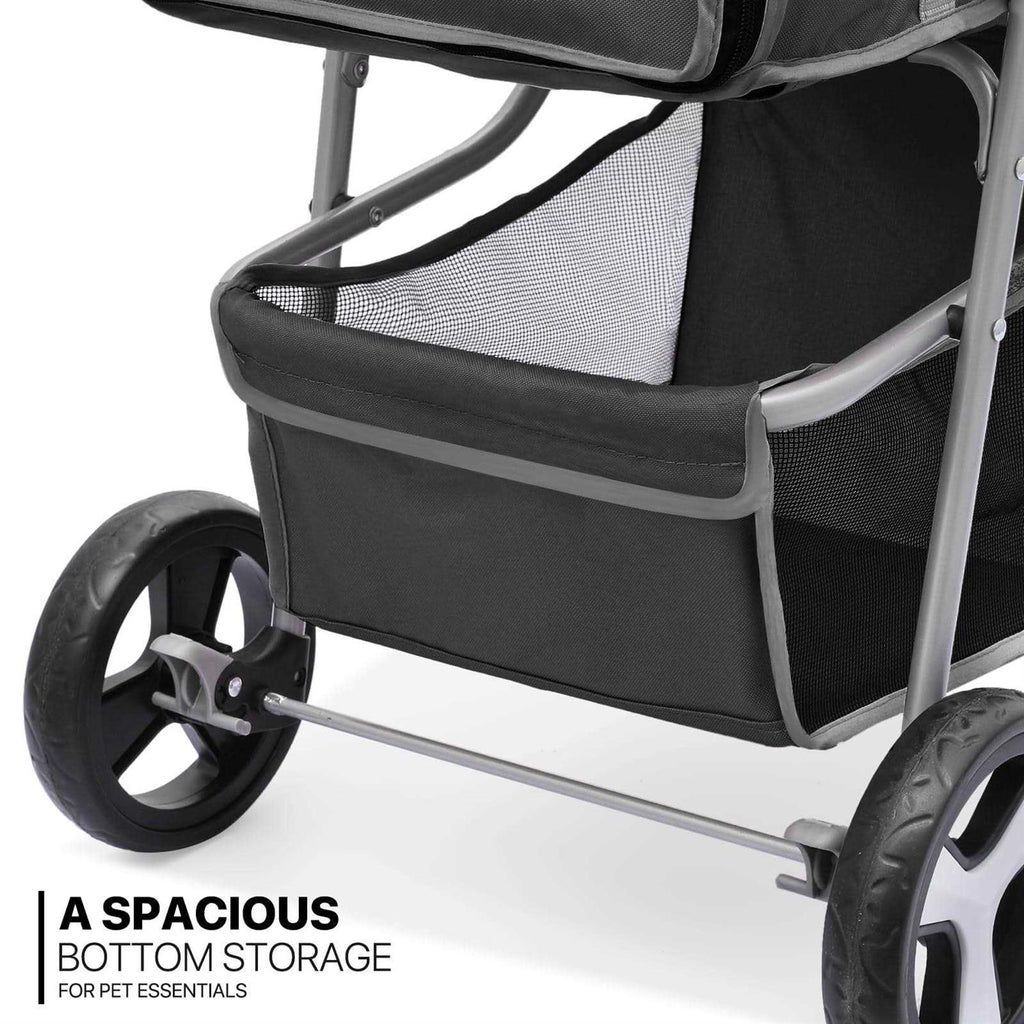 Foldable Pet Stroller with Weather Cover Y389838