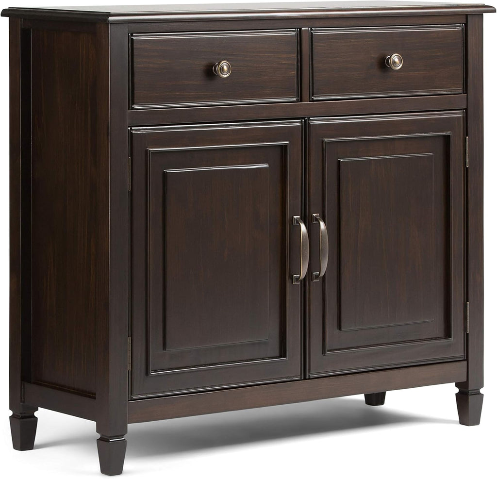 Distressed Grey Solid Wood Entryway Storage Cabinet with 2 Drawers, 2 Doors, Adjustable Shelves F68484