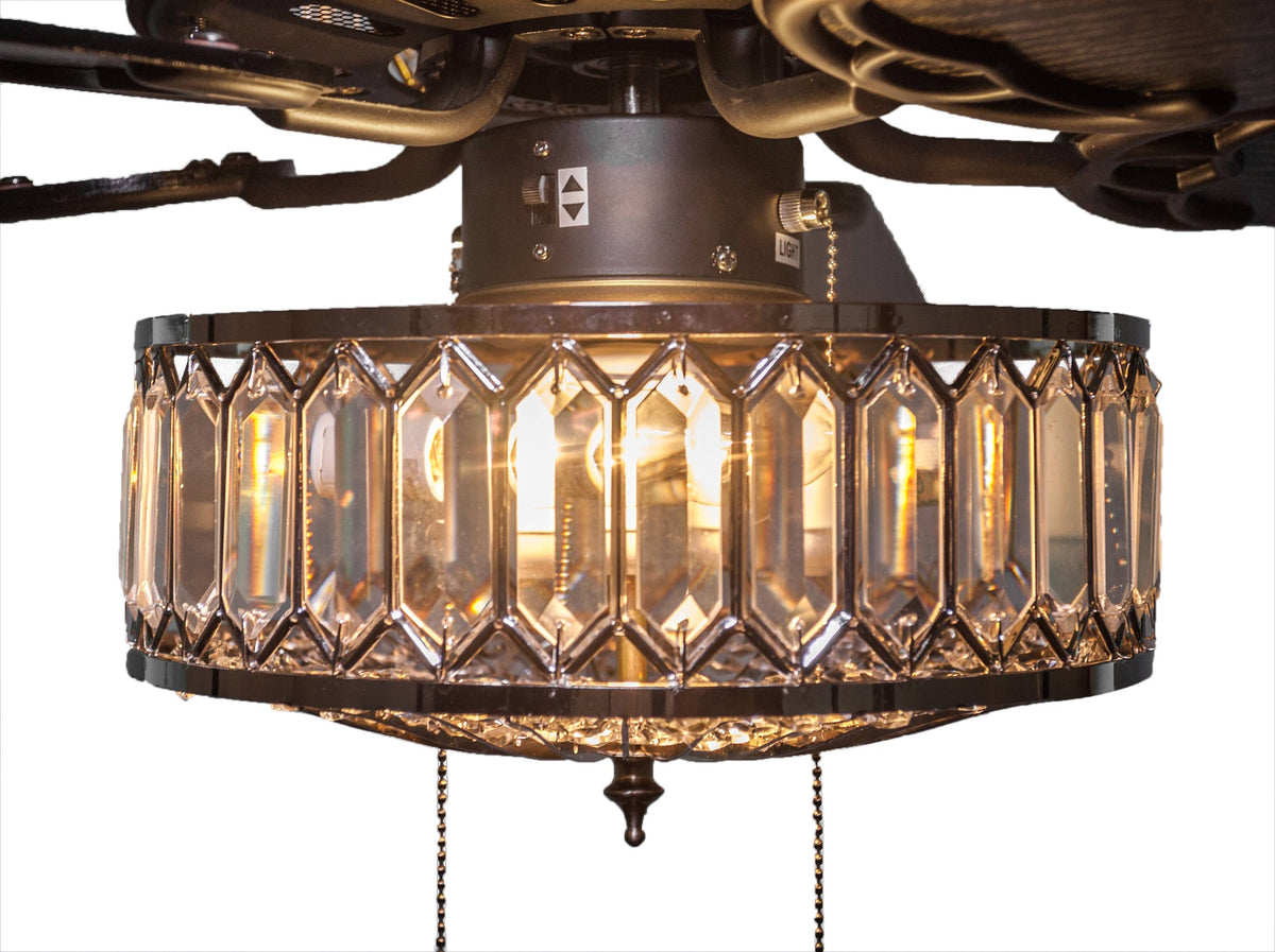 Silver Geometric Ceiling Fan K369