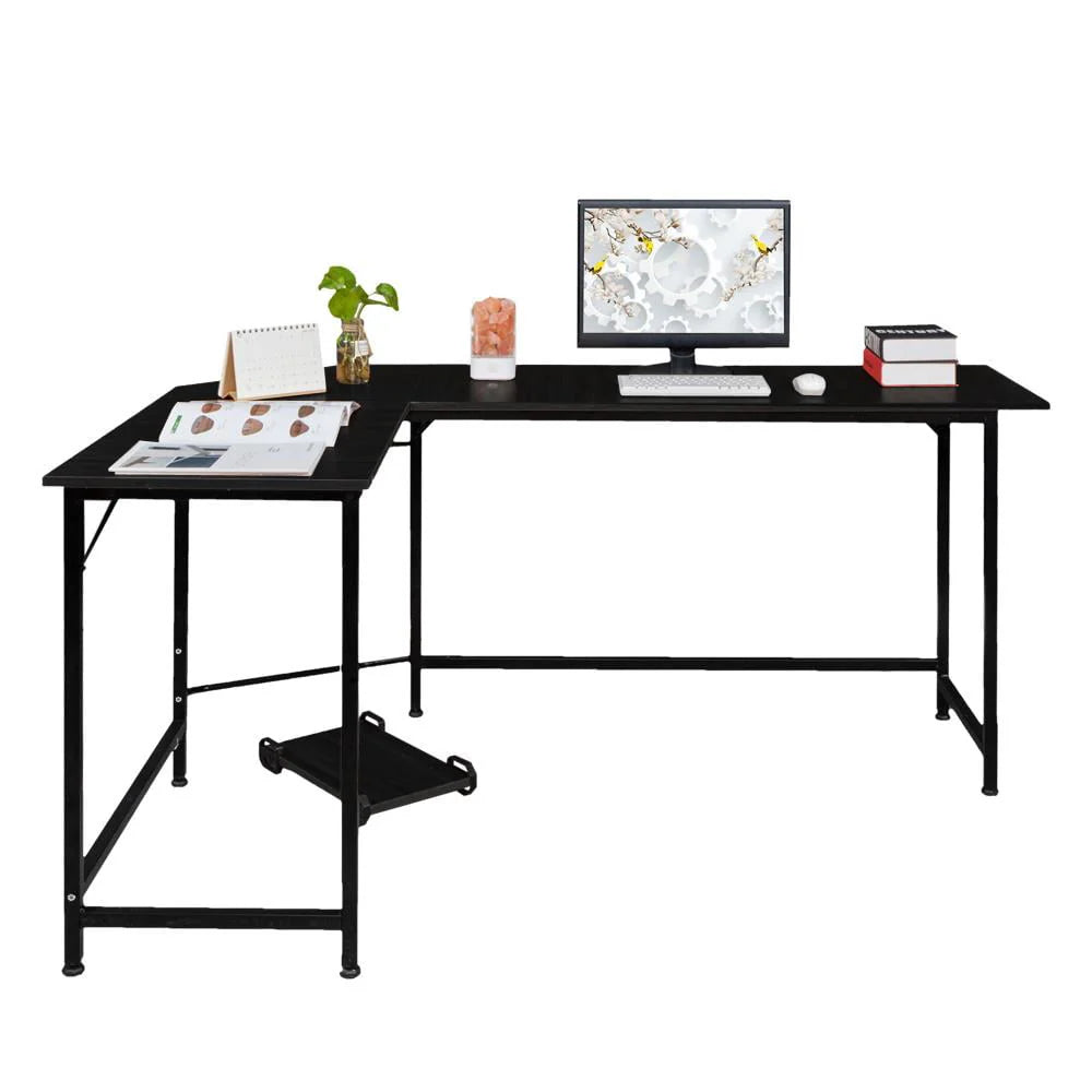Black L-Shaped Computer Desk G583