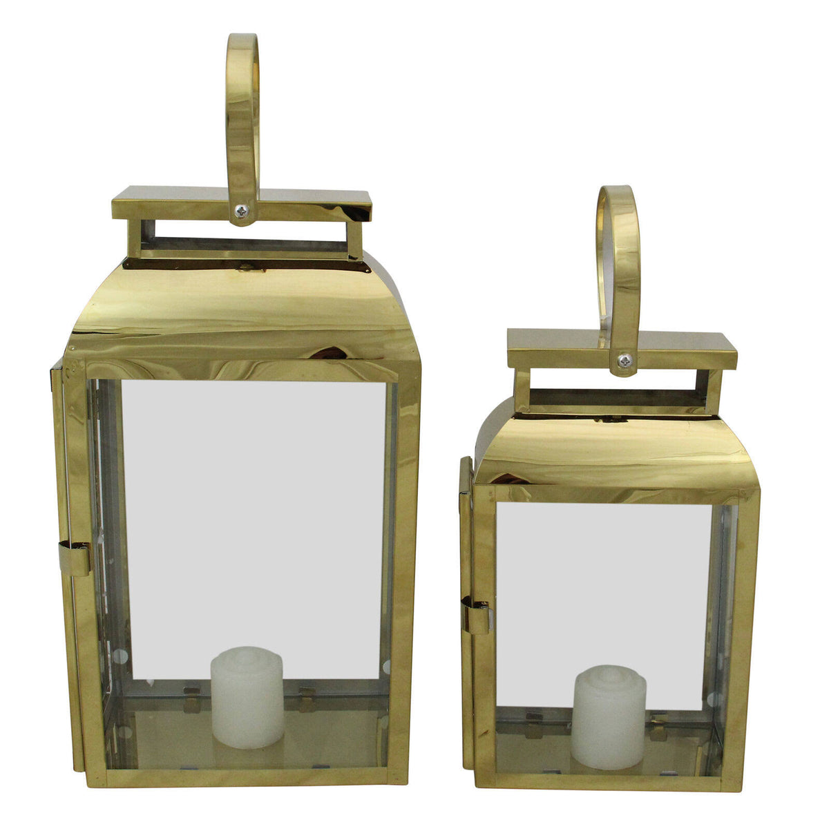 Set of 2 Metal Candle Lanterns H804