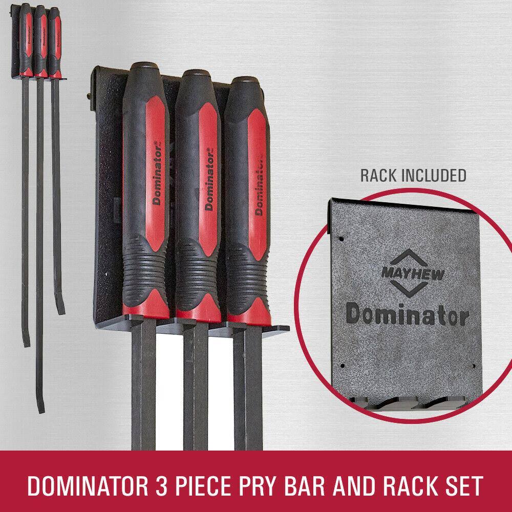 3-Piece HD Pry Bar Set and Rack S6719
