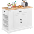 White Wooden Kitchen Island Storage Cabinet with Drawer L832