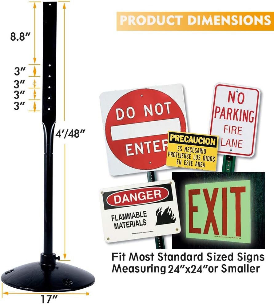 Cast Iron Sign Post and Base Kit with 48 Post and Bolts & Nuts Z61914