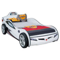 White Wood Twin Car Bed F704