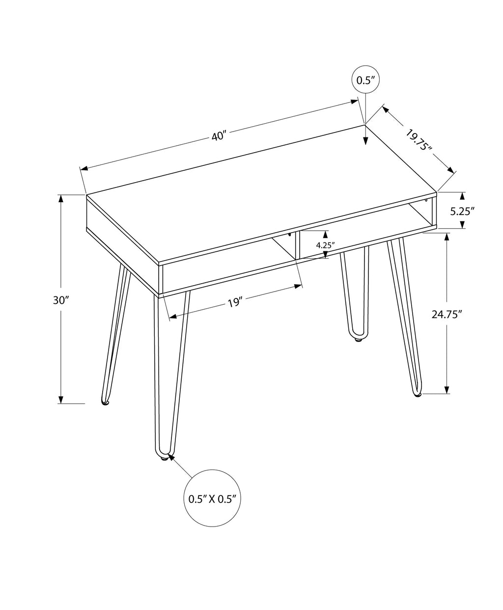 Grey Laminate Computer Desk with Storage Drawers Z62260