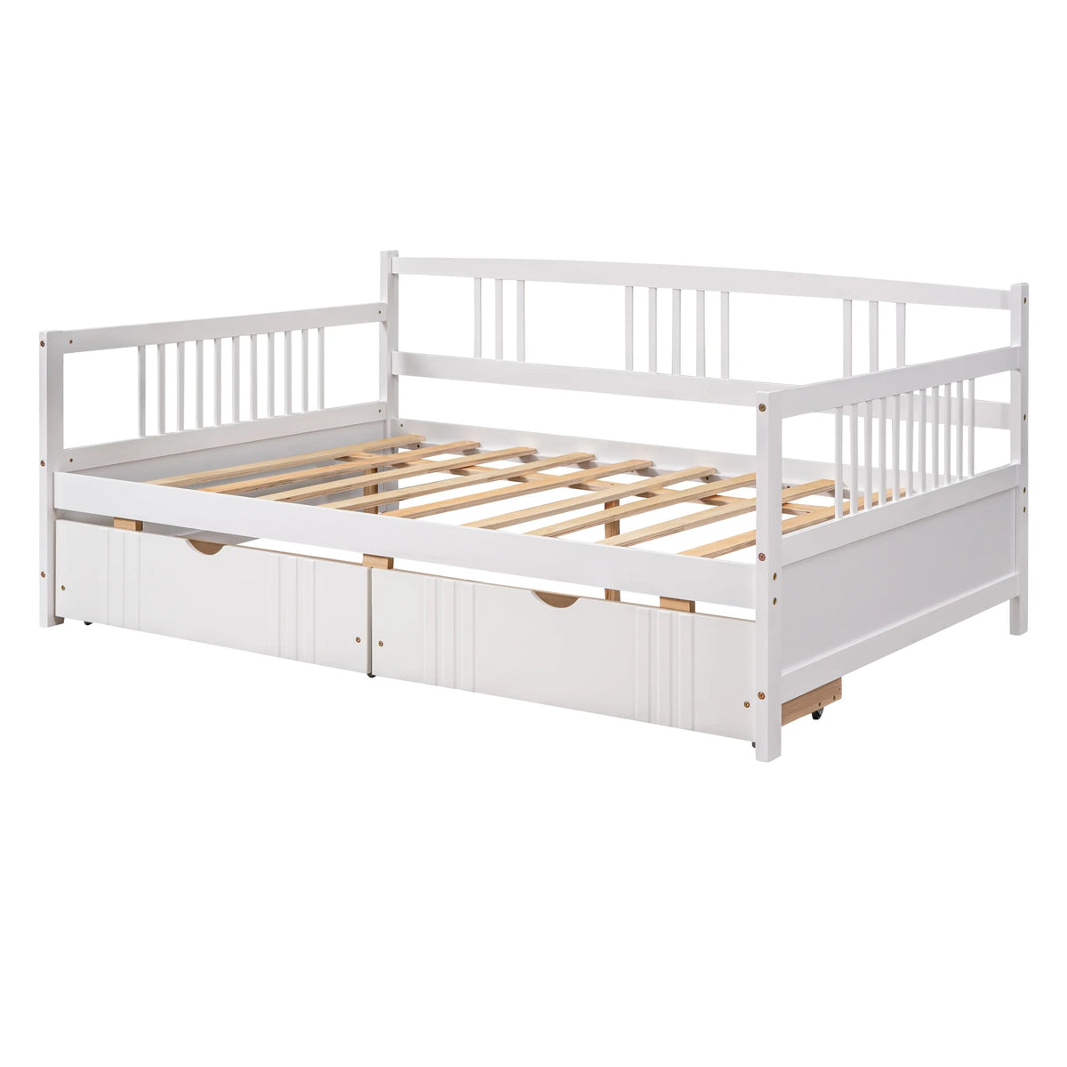 White Full Size Wood Daybed with Two Storage Drawers U481