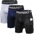 3 Pack Compression Shorts with Phone Pocket Large Q1369