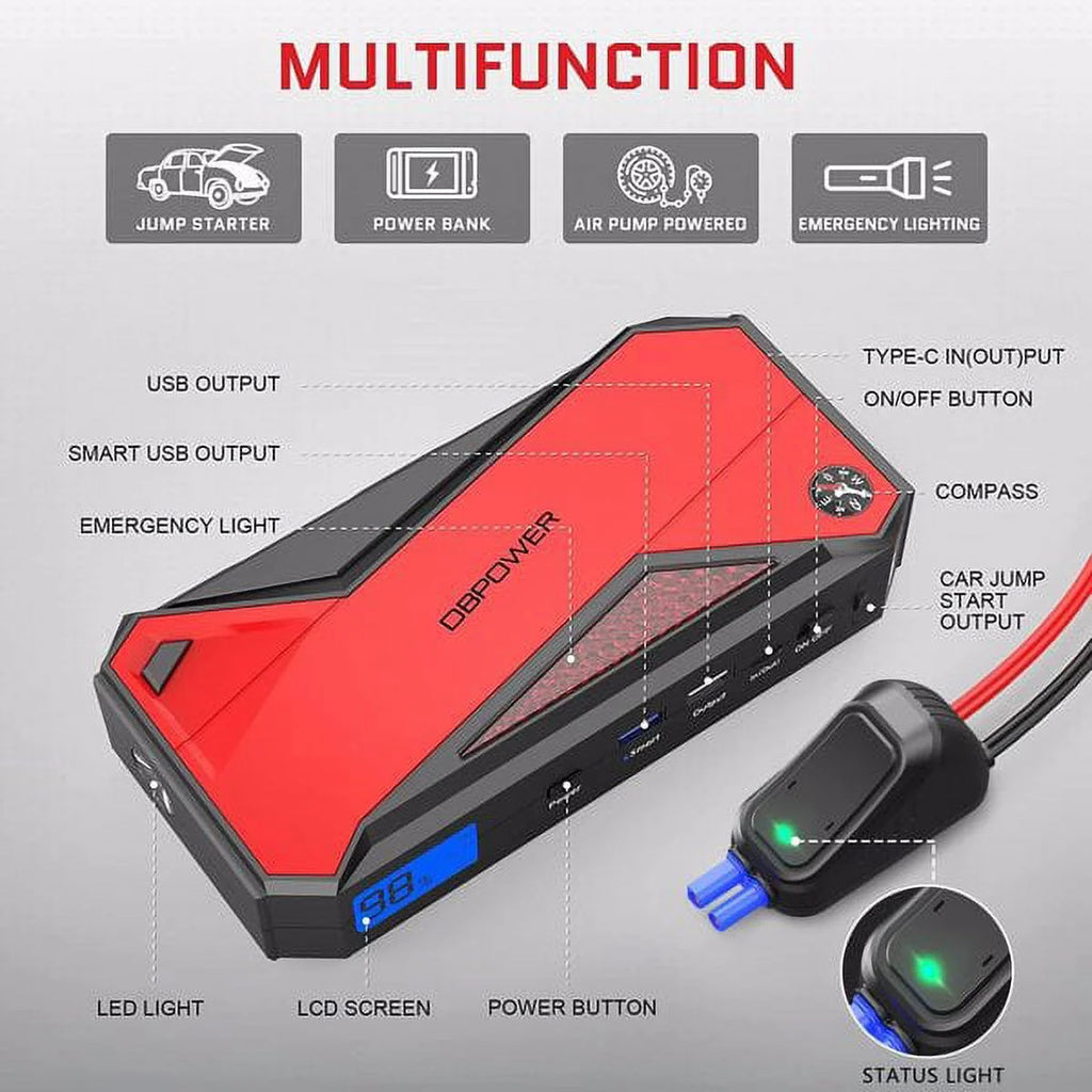 1600A 18000mAh Portable Car Battery Jump Starter F835