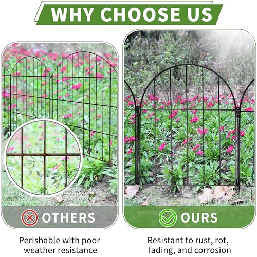 10 Pack Metal No Dig Garden Fence 11FT x 17inch Z514