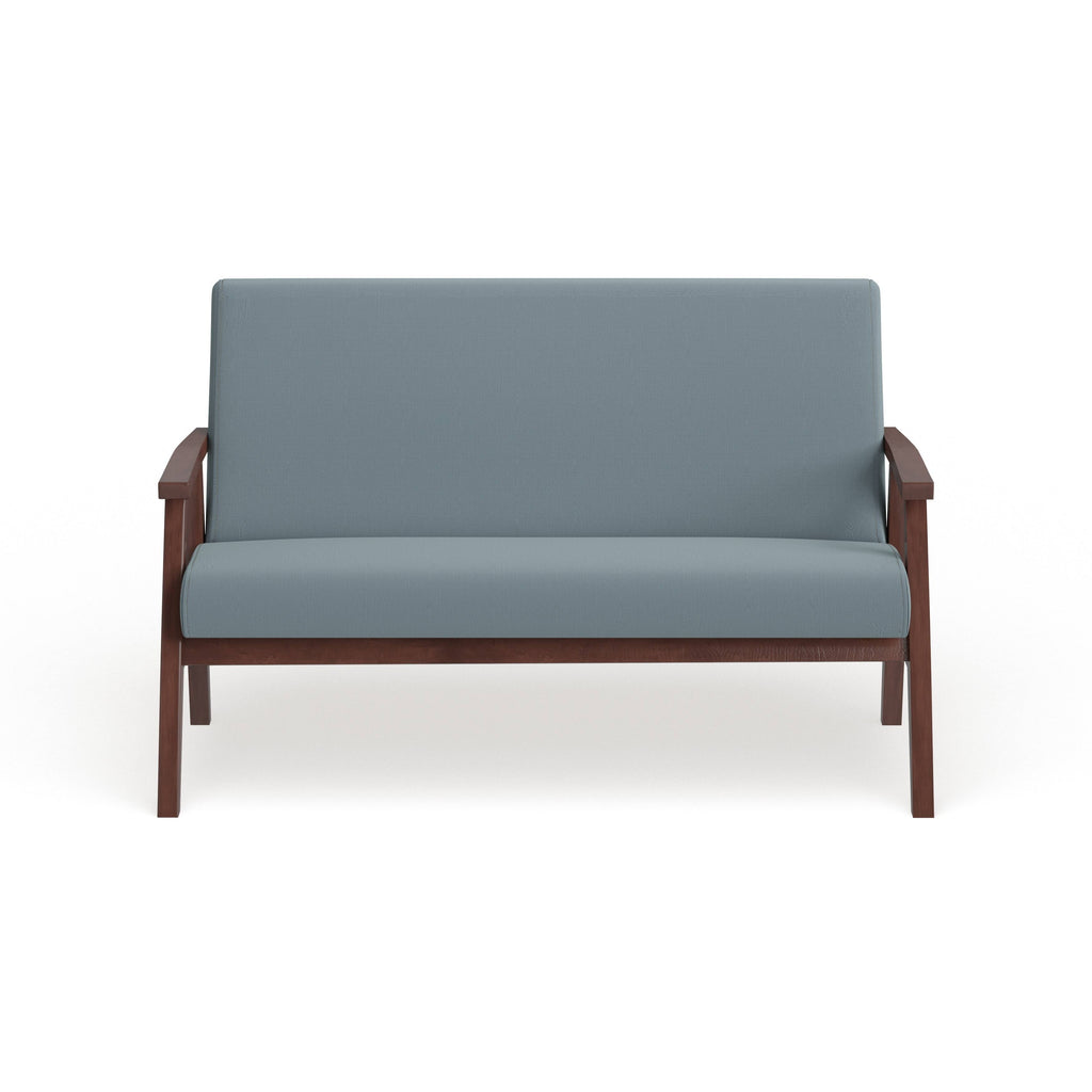 White Fabric Settee Loveseat O40989