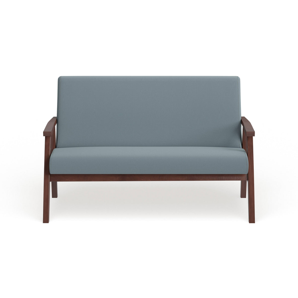 White Fabric Settee Loveseat O40989