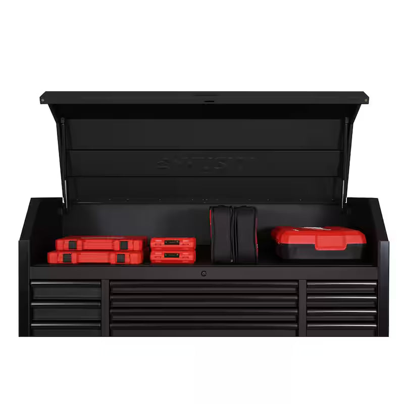 Heavy Duty 23-Drawer Rolling Tool Chest and Top Tool Cabinet Set in Matte Black D616