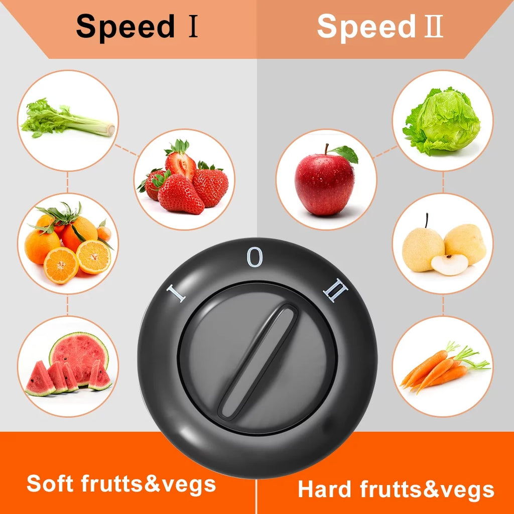 Electric Juicer 2 Speeds 65mm Wide Mouth Stainless Steel Black R652188