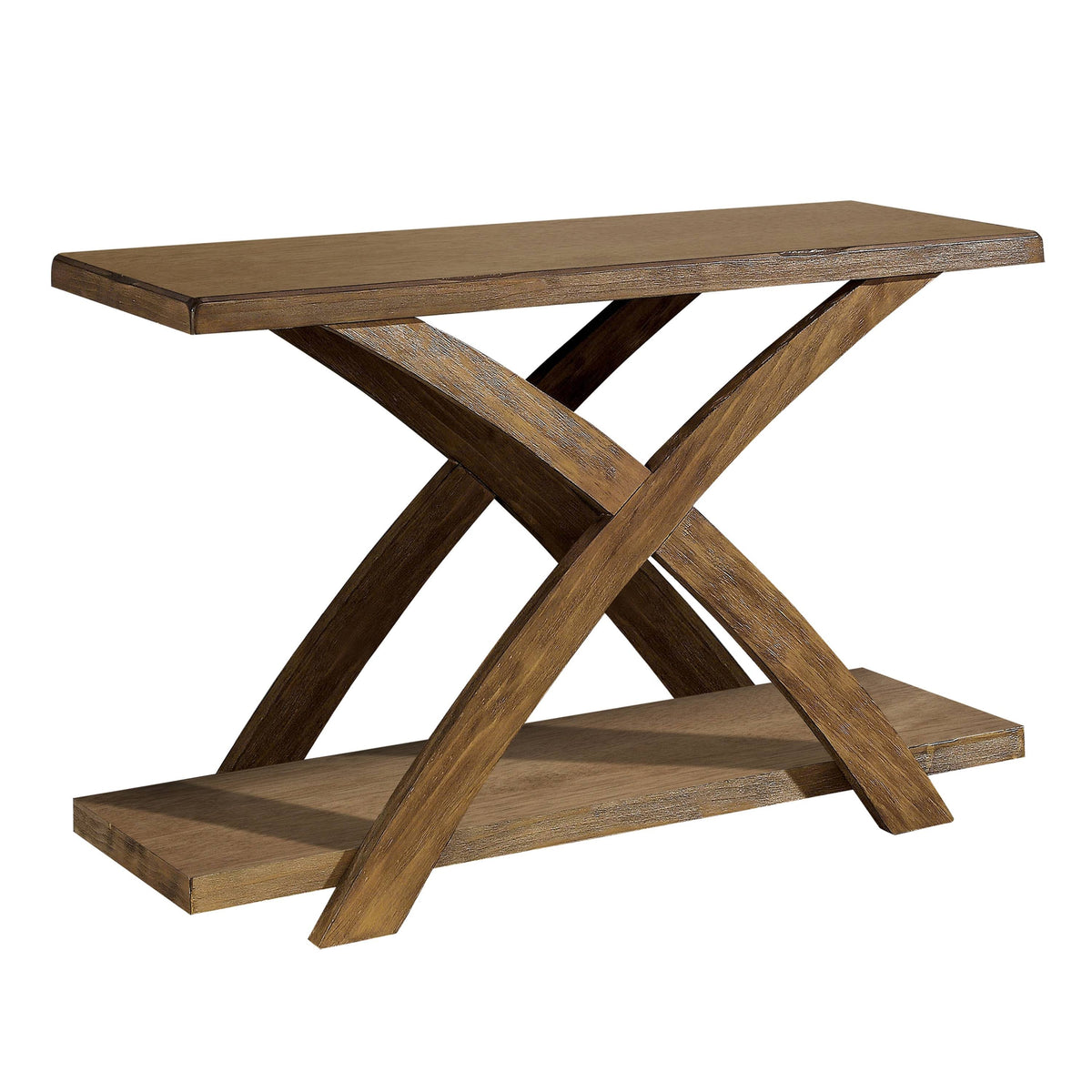 Rustic Oak 48-Inch Solid Wood 1-Shelf Sofa Table L2291