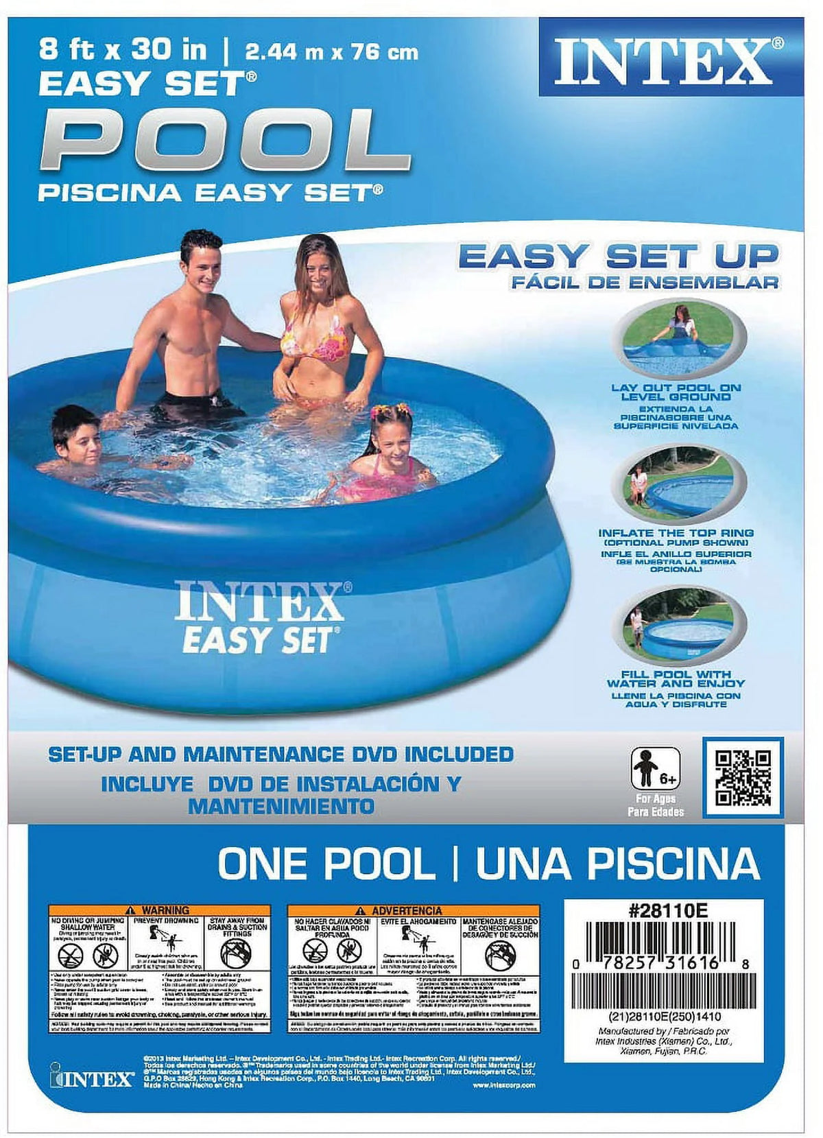 8ft x 30in Easy Set Swimming Pool D9735
