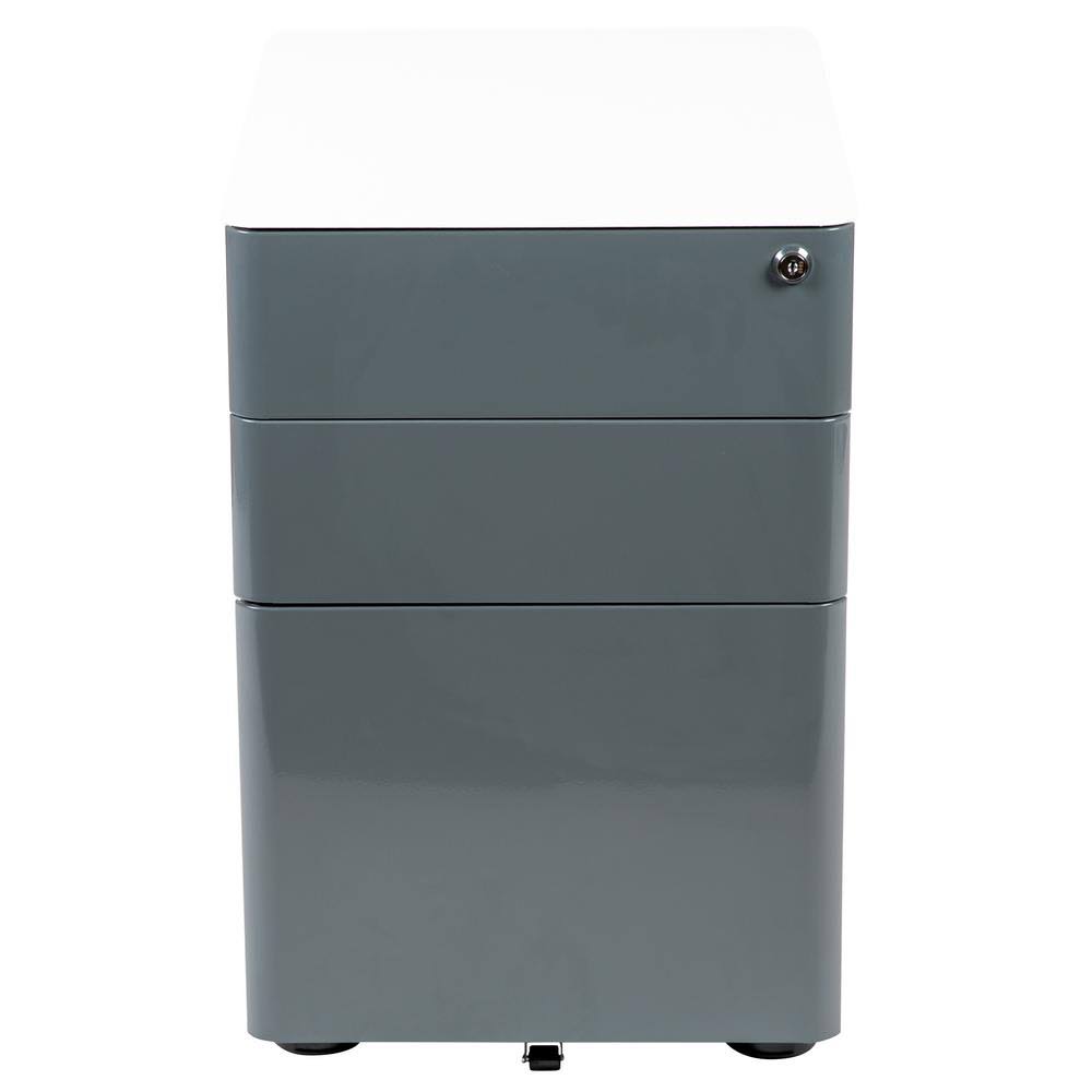 White and Charcoal Vertical File Cabinet G659544