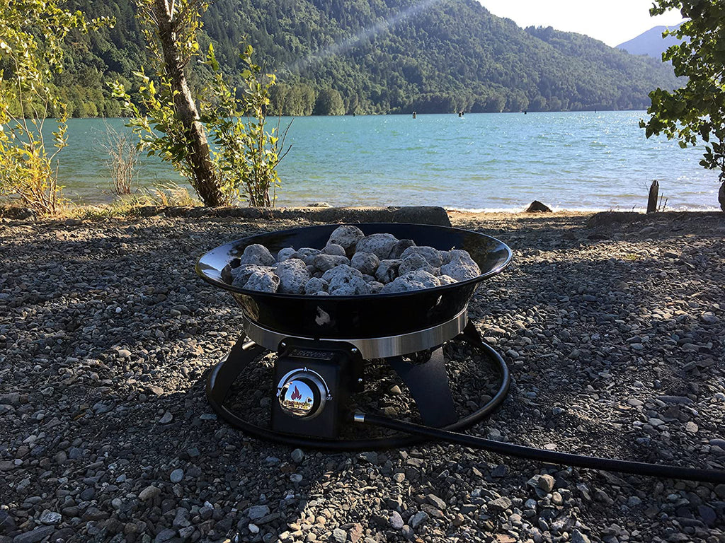 Portable Propane Fire Pit 21-inch 58,000 BTU with Cover & Carry Kit E540