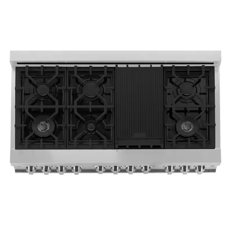 7 Burner Double Oven Dual Fuel Range with Blue Matte Door C2591